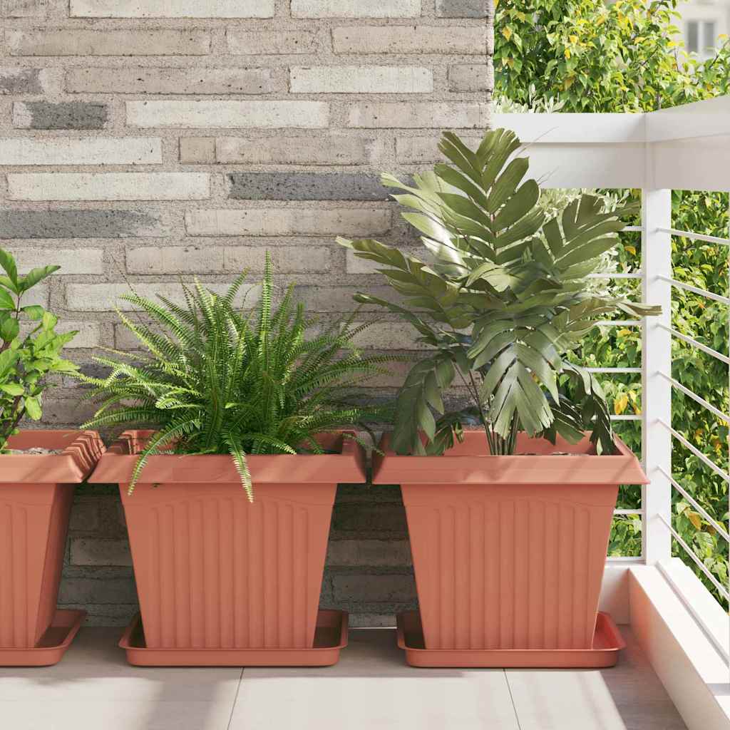 Vasi per Piante 24 pz Rosso Mattone Plastica