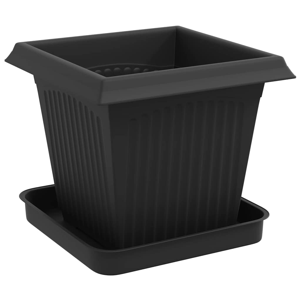 Vasi per Piante 24 pz Nero Plastica