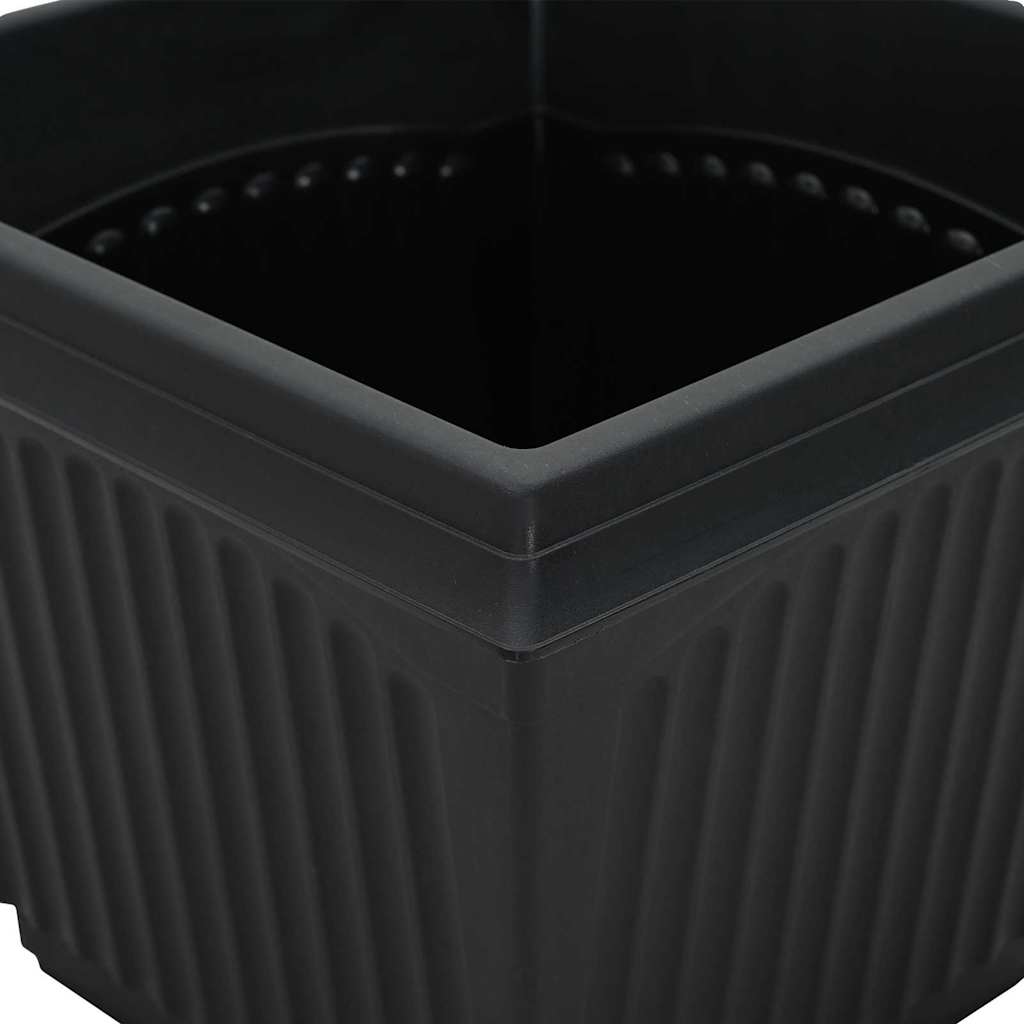 Vasi per Piante 24 pz Nero Plastica