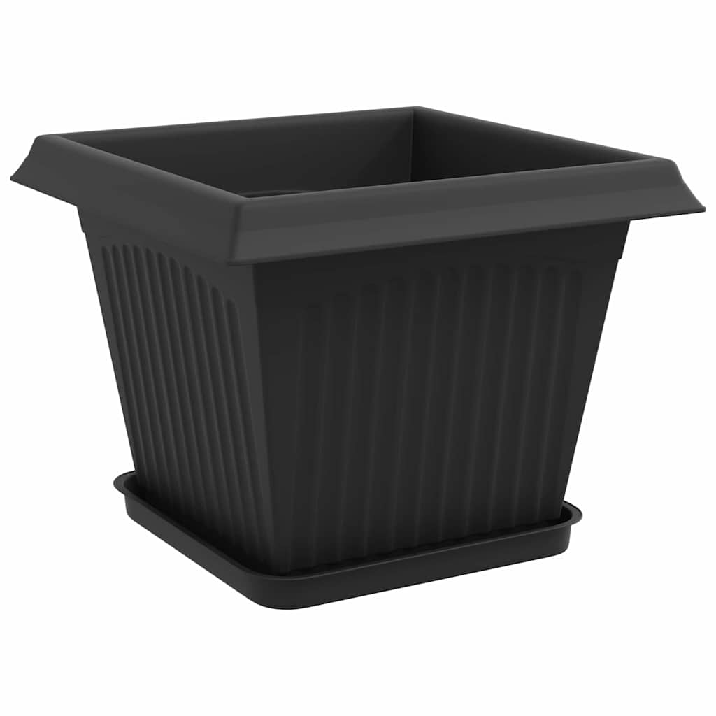 Vasi per Piante 24 pz Nero Plastica