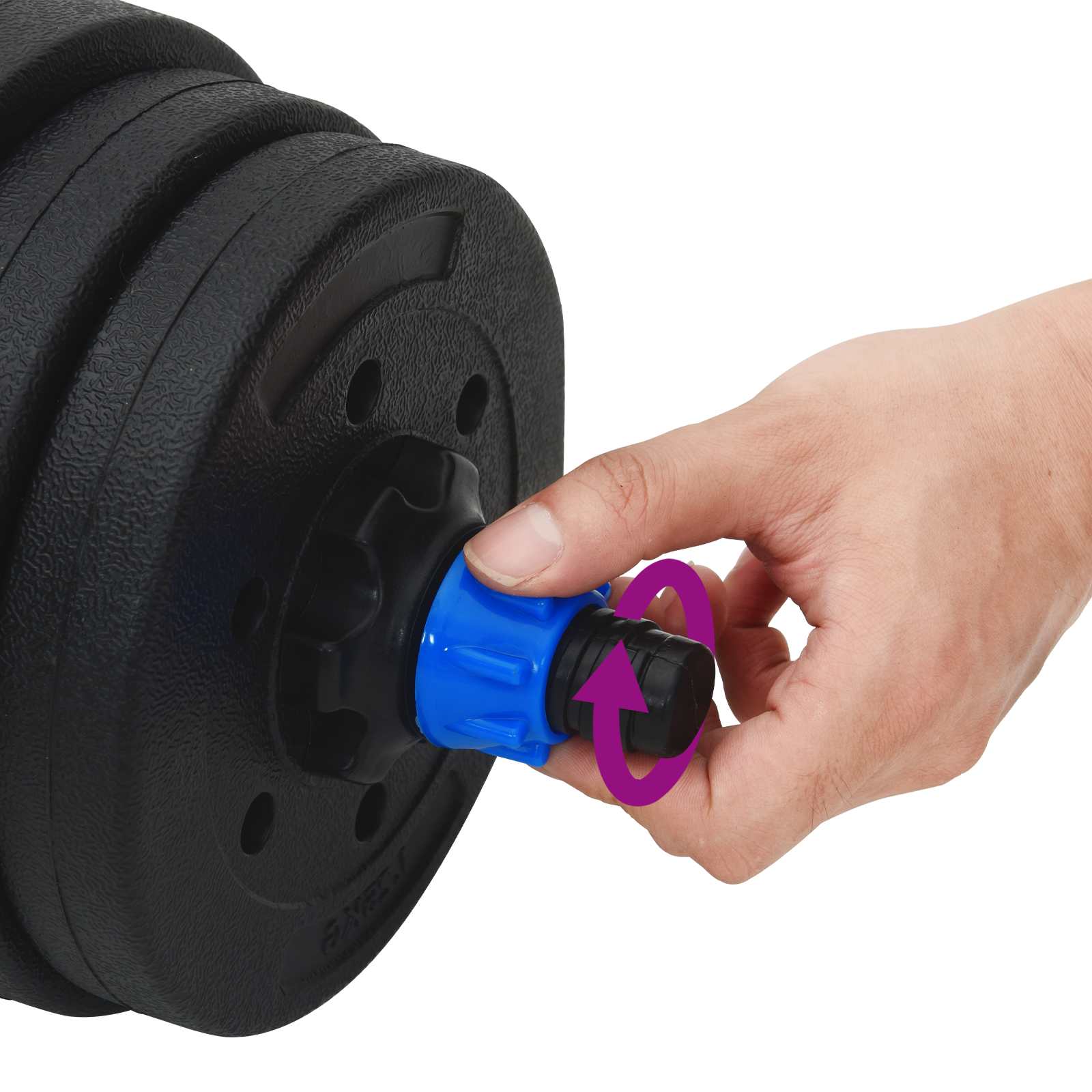 Set di Manubri 2-in-1 30kg Nero e Blu Cemento e sabbia di ferro