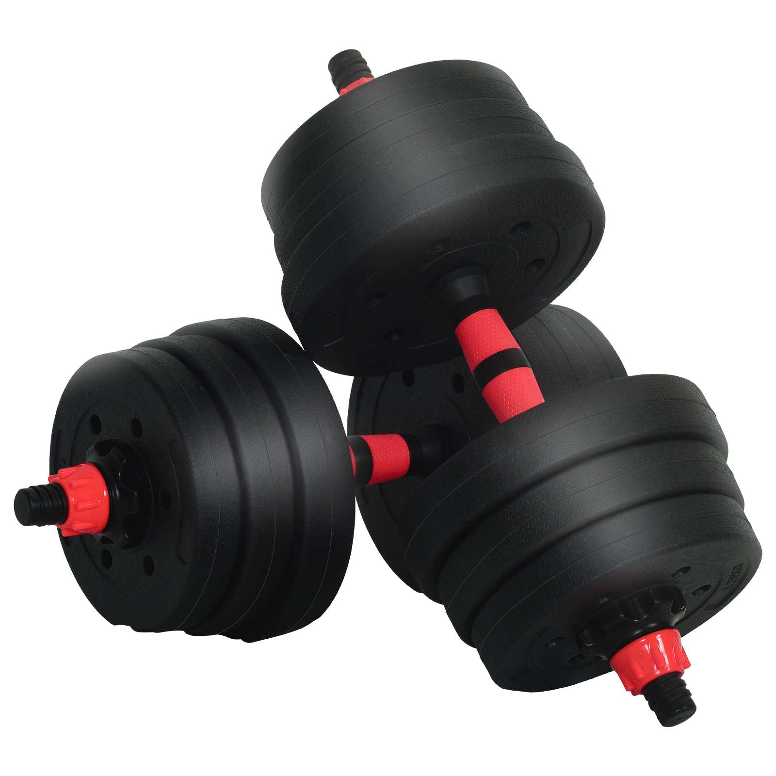 Set di Manubri 4-in-1 30kg Nero e Rosso
