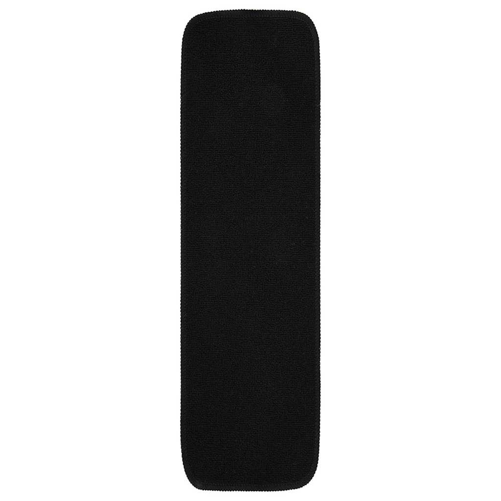 Tappetini per Scale Antiscivolo 15 pz 75x20cm Neri Rettangolari