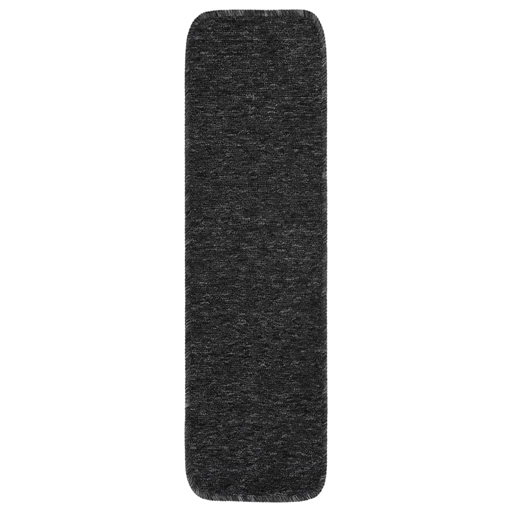 Tappetini per Scale 15 pz 75x20 cm Antracite Antiscivolo