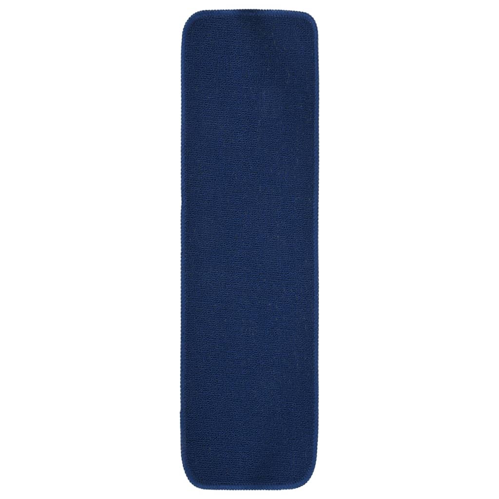 Tappetini per Scale 15 pz 75x20 cm Blu Antiscivolo Rettangolari