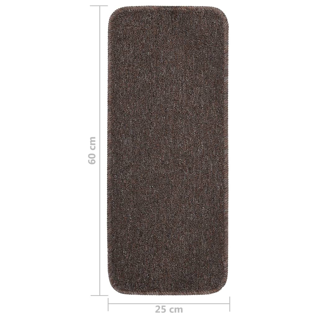 Tappetini Scale 15 pz 60x25 cm Marroni Antiscivolo Rettangolari
