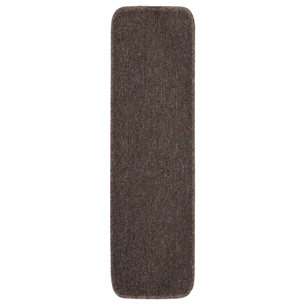 Tappetini Scale Antiscivolo 15 pz 75x20 cm Marroni Rettangolari
