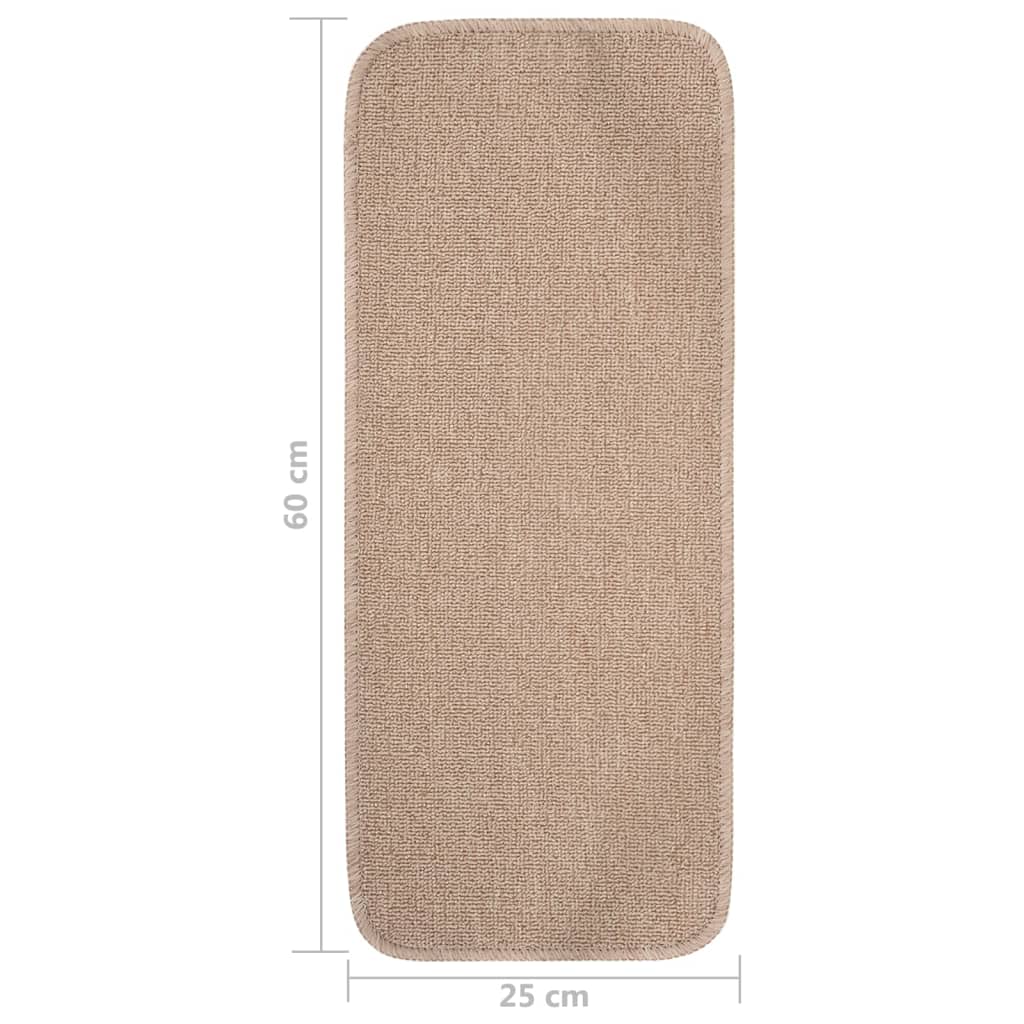 Tappetini Scale 15 pz 60x25 cm Beige Antiscivolo Rettangolari