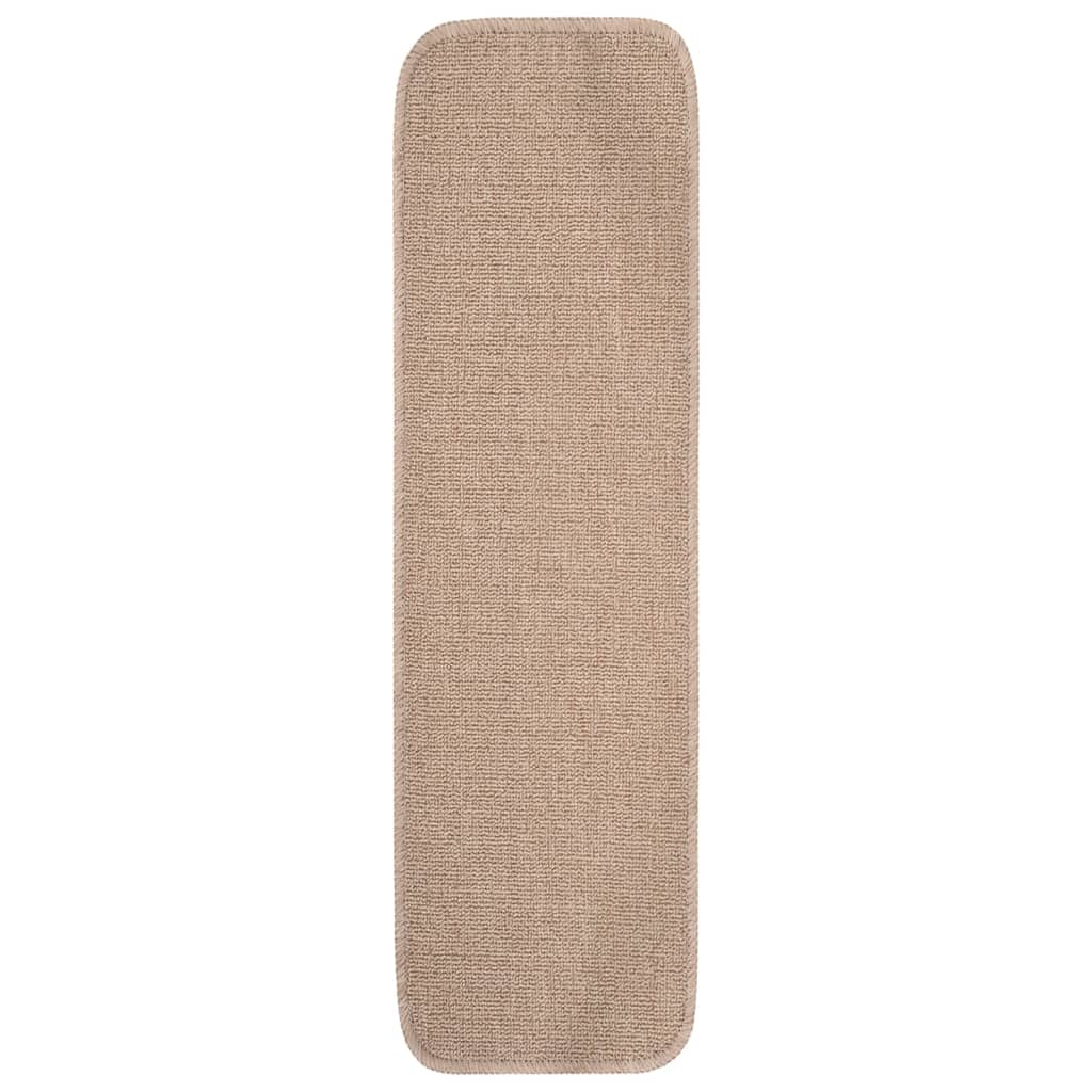 Tappetini Scale Antiscivolo 15 pz 75x20 cm Beige Rettangolari