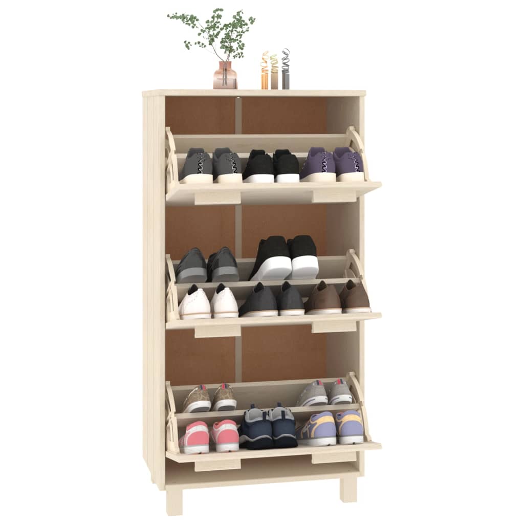 Scarpiera HAMAR ambra 59,5x35x117 cm in Legno Massello di Pino