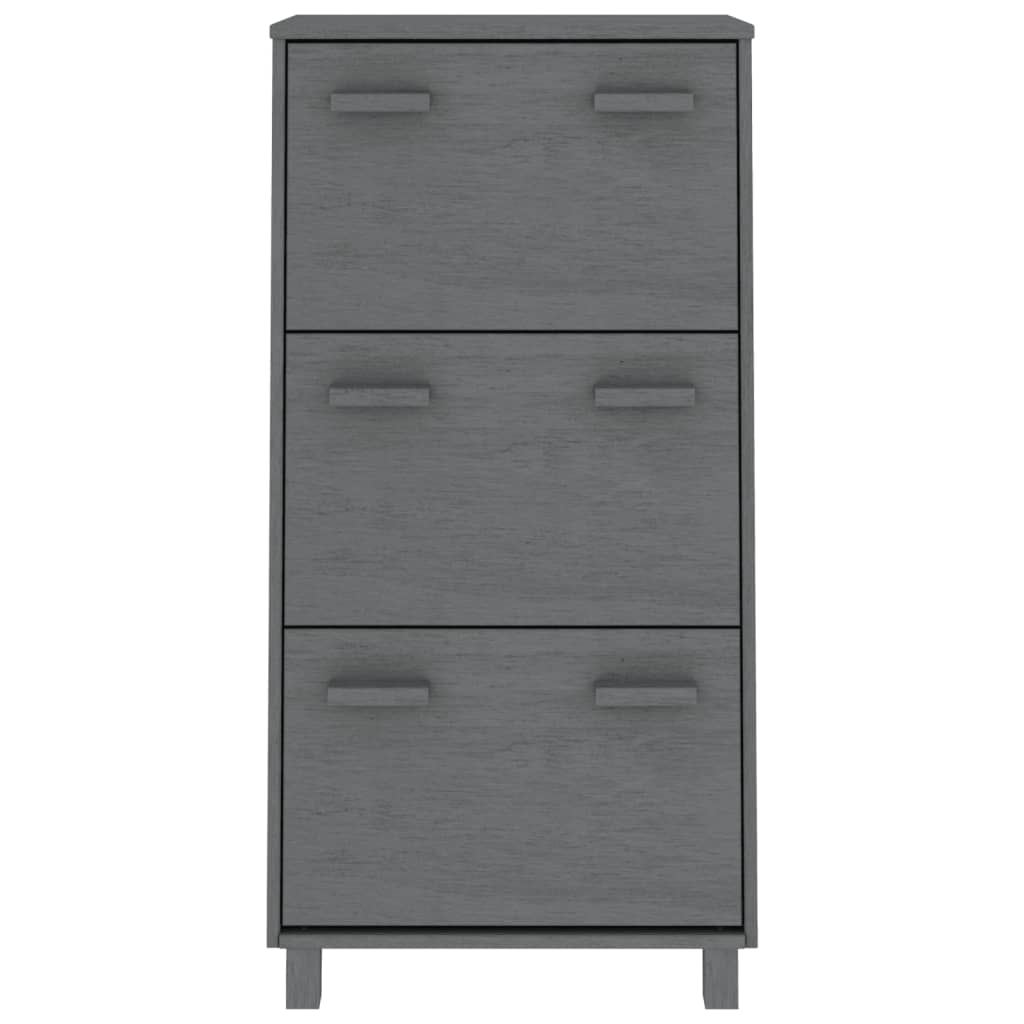 Scarpiera HAMAR Grigio Scuro 59,5x35x117 cm in Legno di Pino