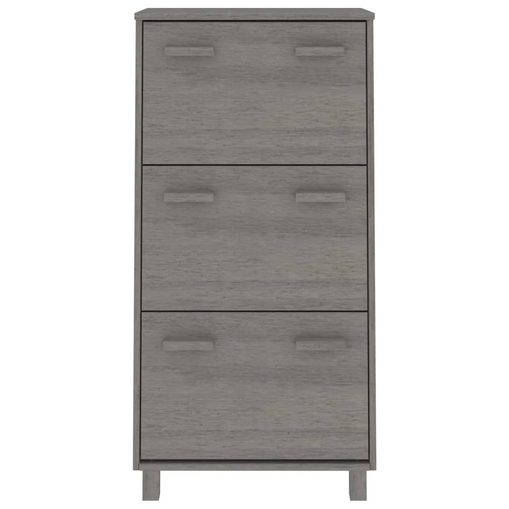 Scarpiera HAMAR Grigio Chiaro 59,5x35x117 cm in Legno di Pino