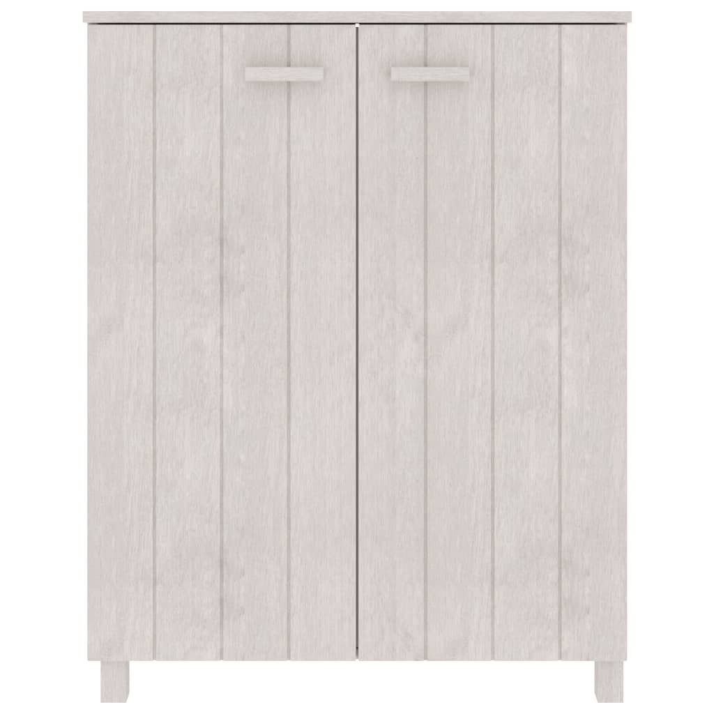 Scarpiera HAMAR Bianca 85x40x108 cm in Legno Massello di Pino
