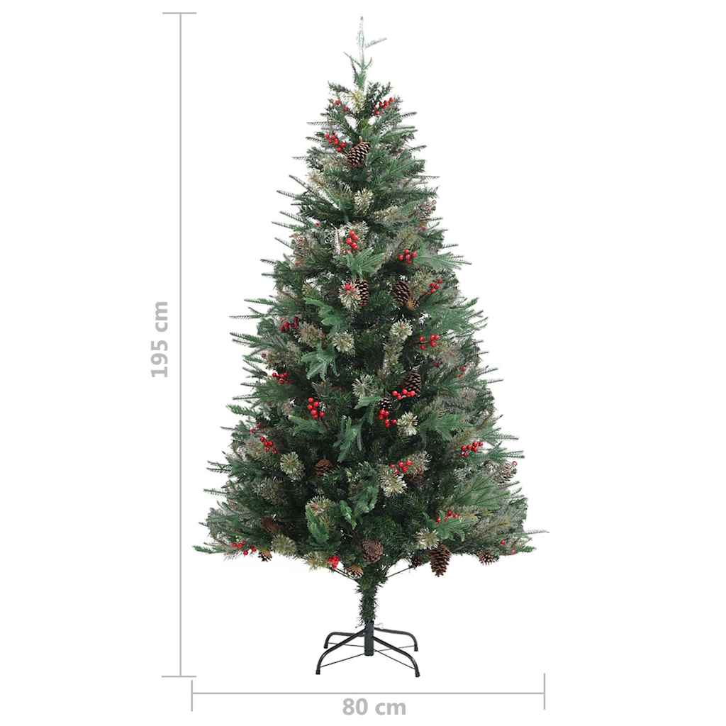Albero di Natale con Pigne Verde 195 cm PVC e PE