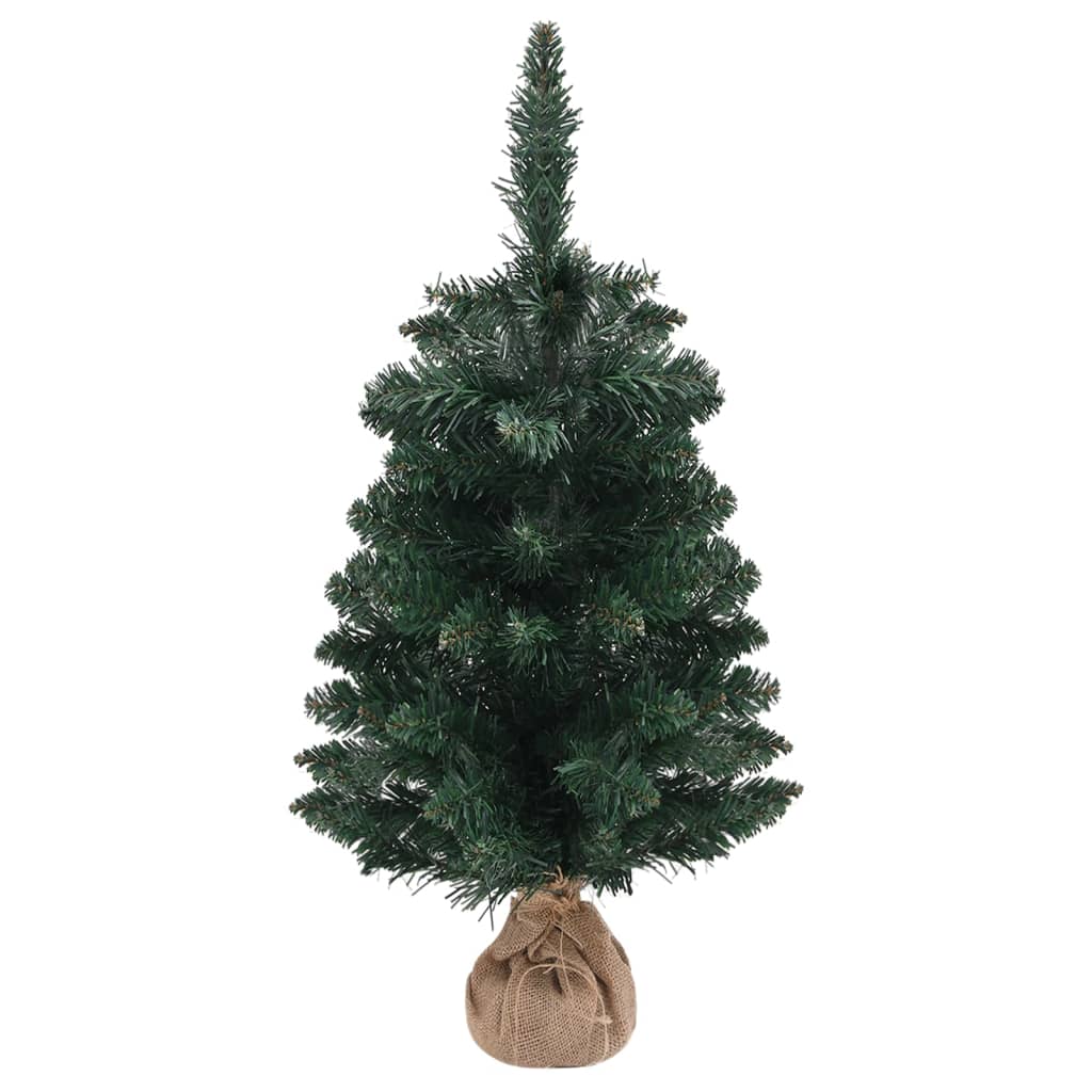 Albero di Natale Artificiale con Supporto Verde 90 cm PVC