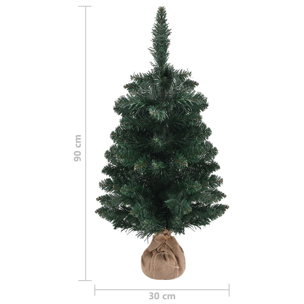 Albero di Natale Artificiale con Supporto Verde 90 cm PVC