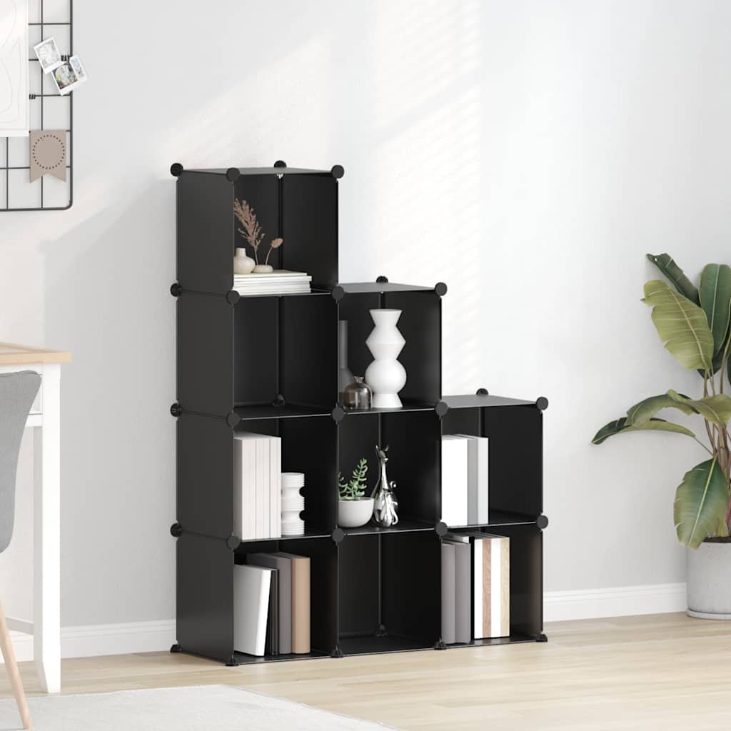 Organizzatore Portaoggetti con 9 Cubi Nero in PP