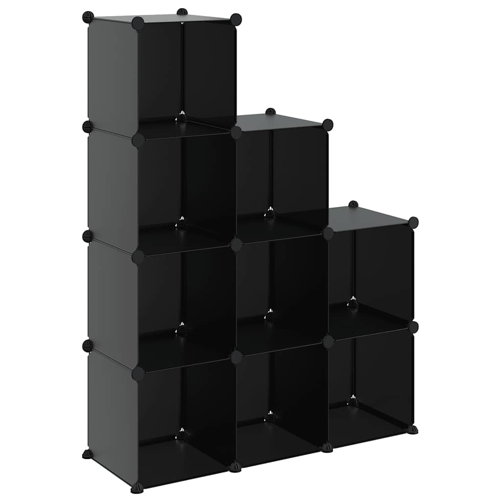 Organizzatore Portaoggetti con 9 Cubi Nero in PP