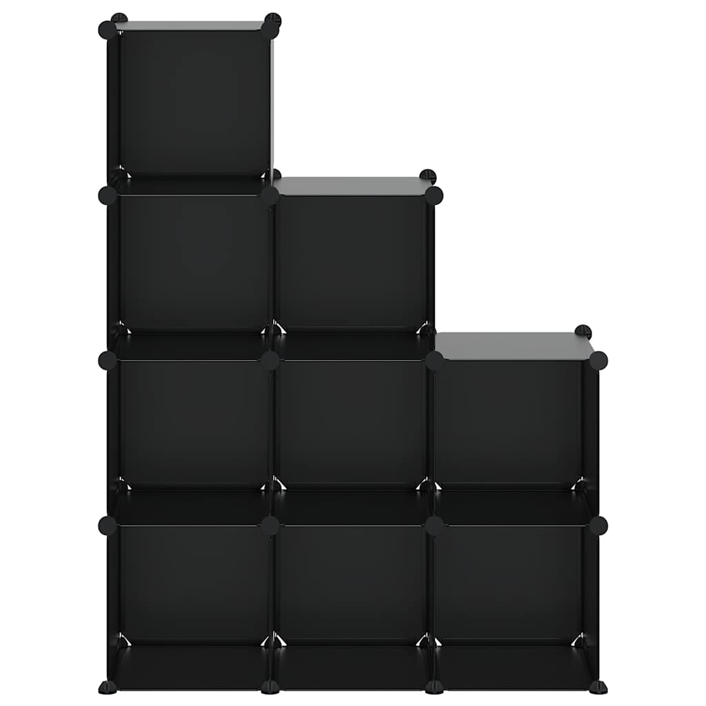 Organizzatore Portaoggetti con 9 Cubi Nero in PP