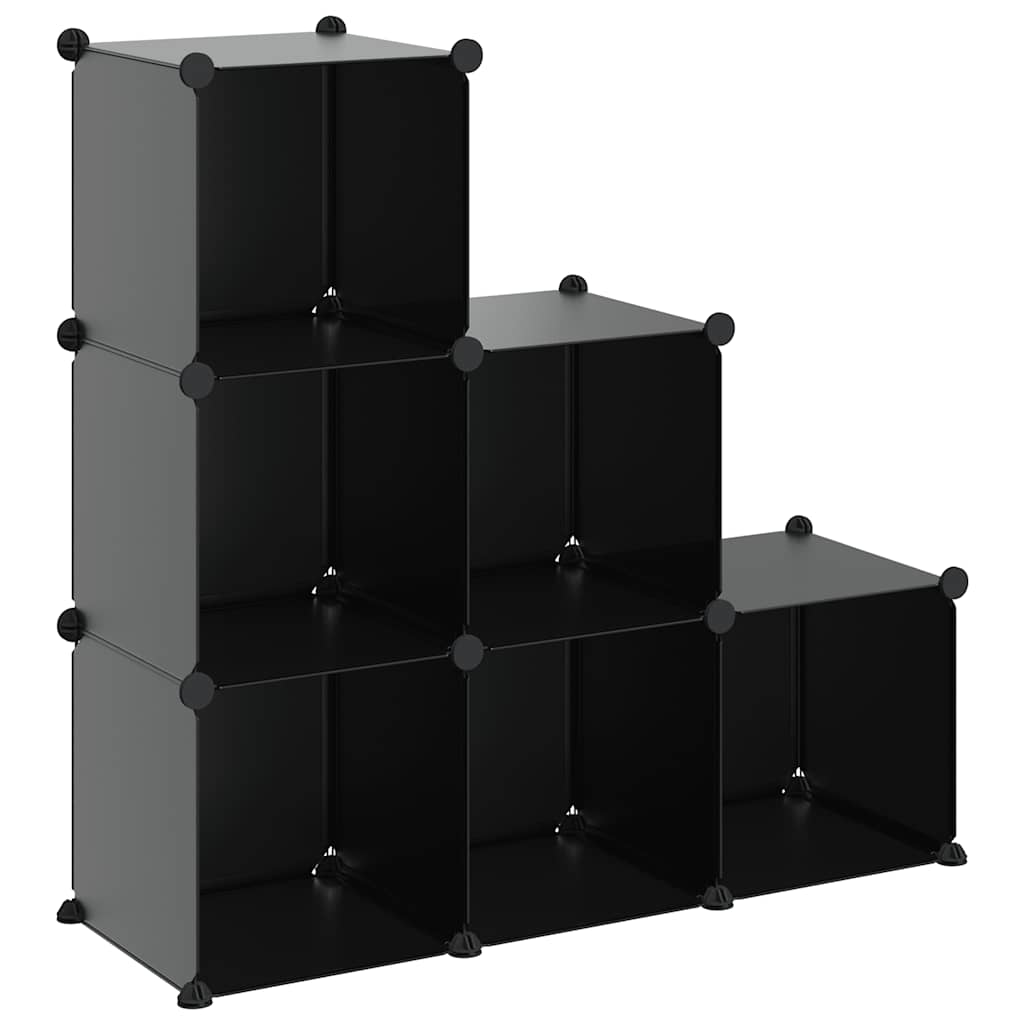 Organizzatore Portaoggetti con 6 Cubi Nero in PP