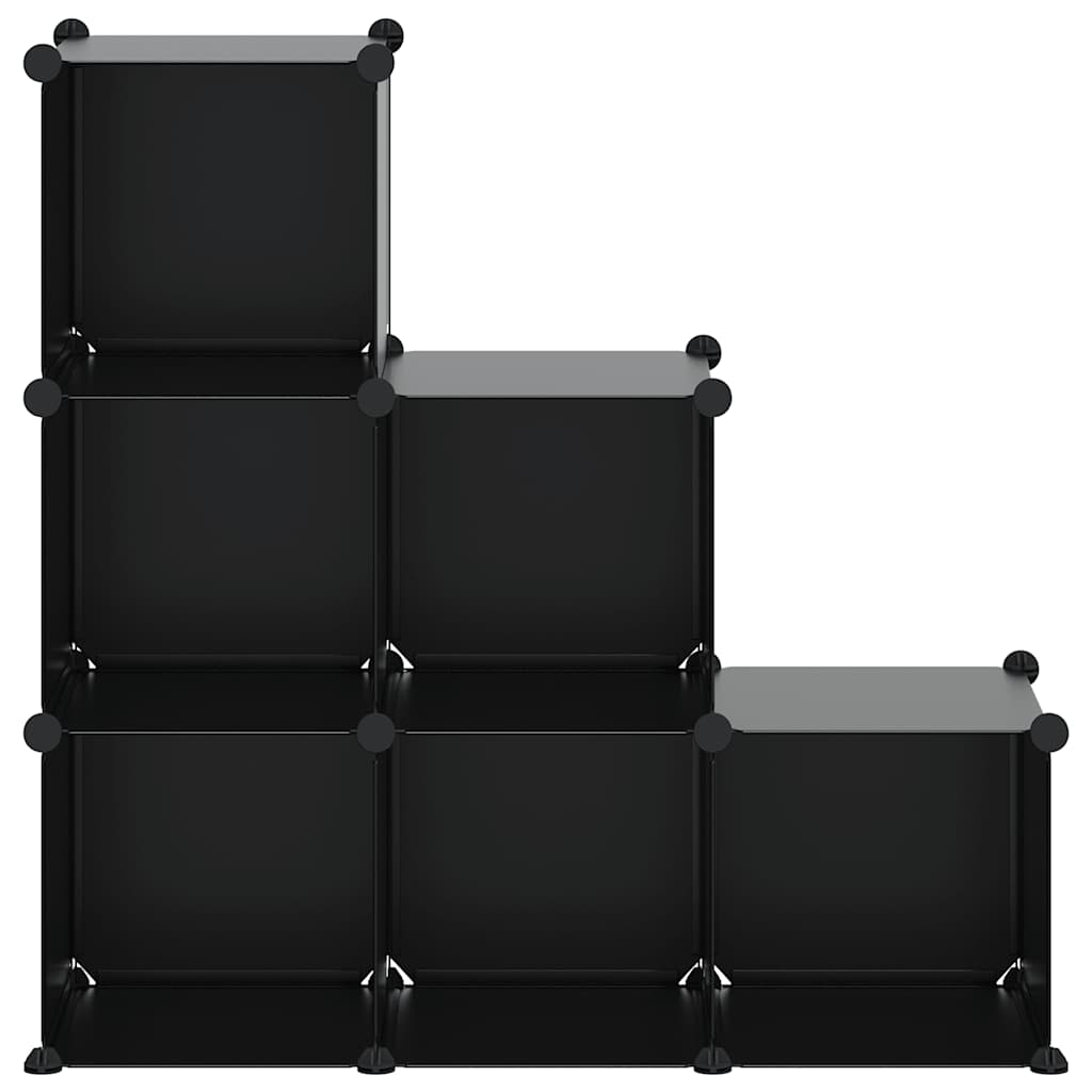Organizzatore Portaoggetti con 6 Cubi Nero in PP