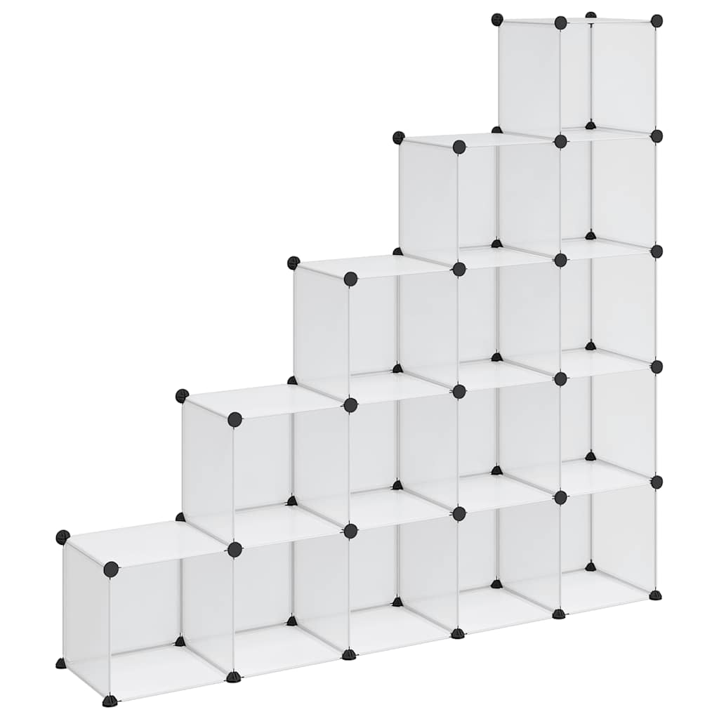 Organizzatore Portaoggetti con 15 Cubi Trasparenti in PP