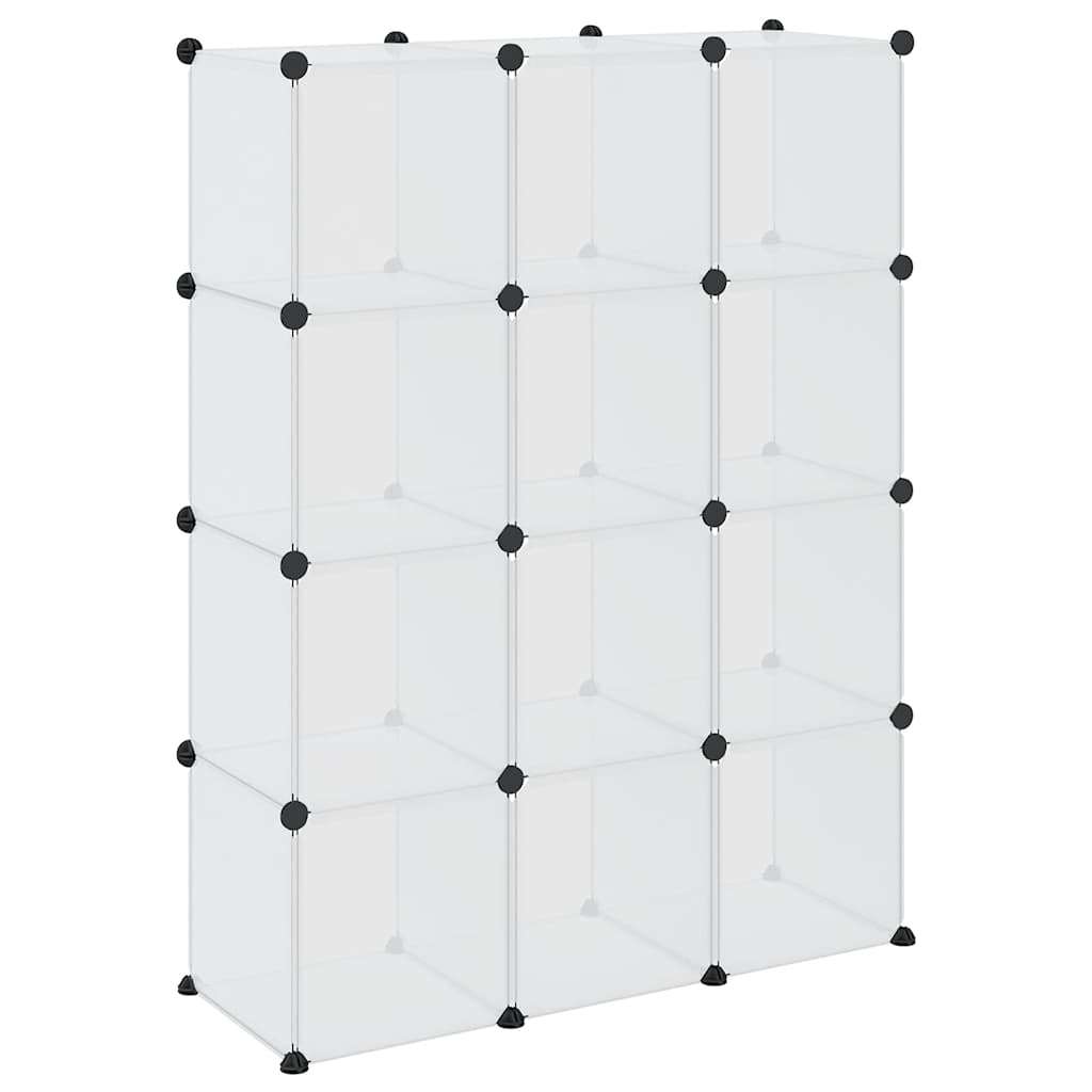 Organizzatore Portaoggetti con 12 Cubi Trasparenti in PP