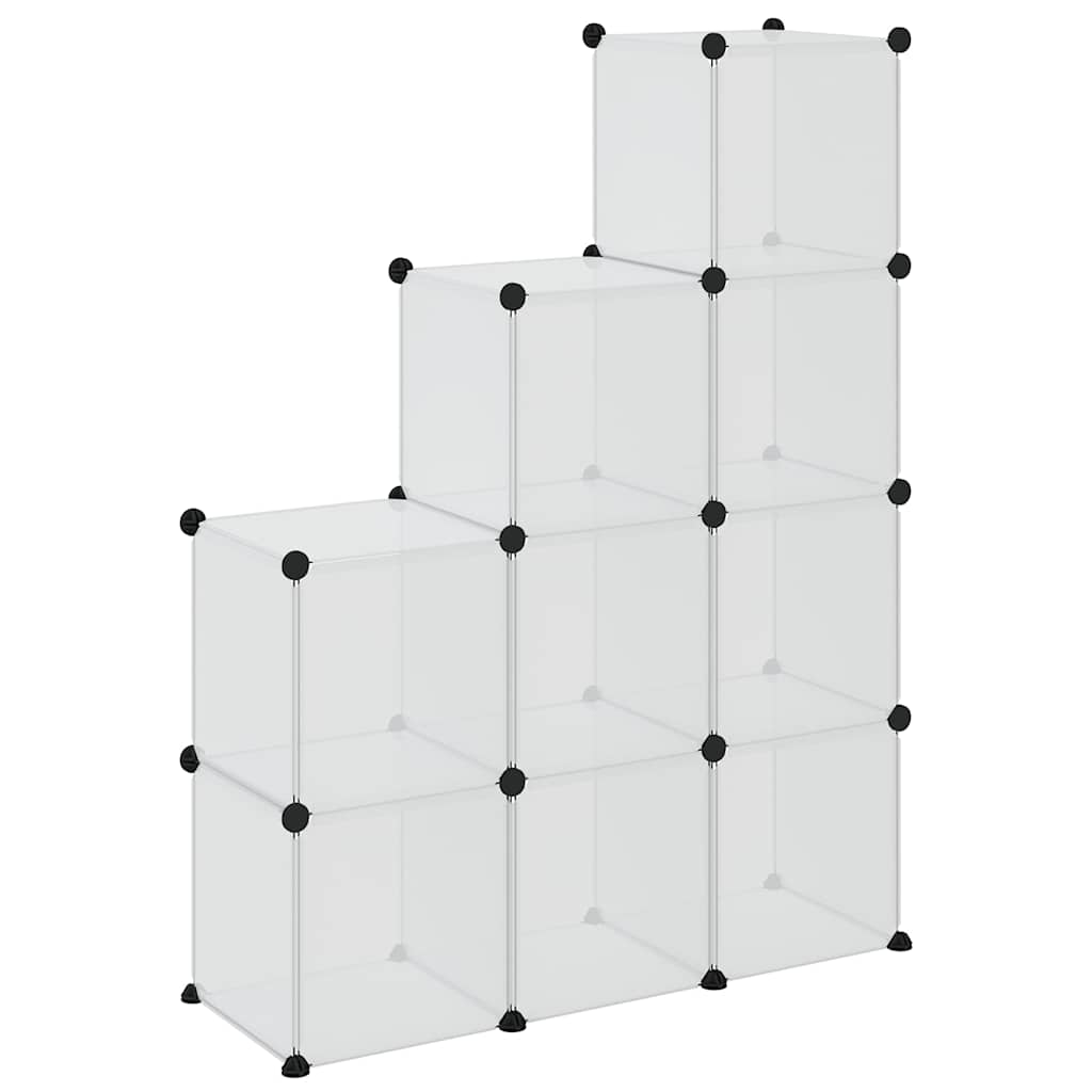 Organizzatore Portaoggetti con 9 Cubi Trasparenti in PP