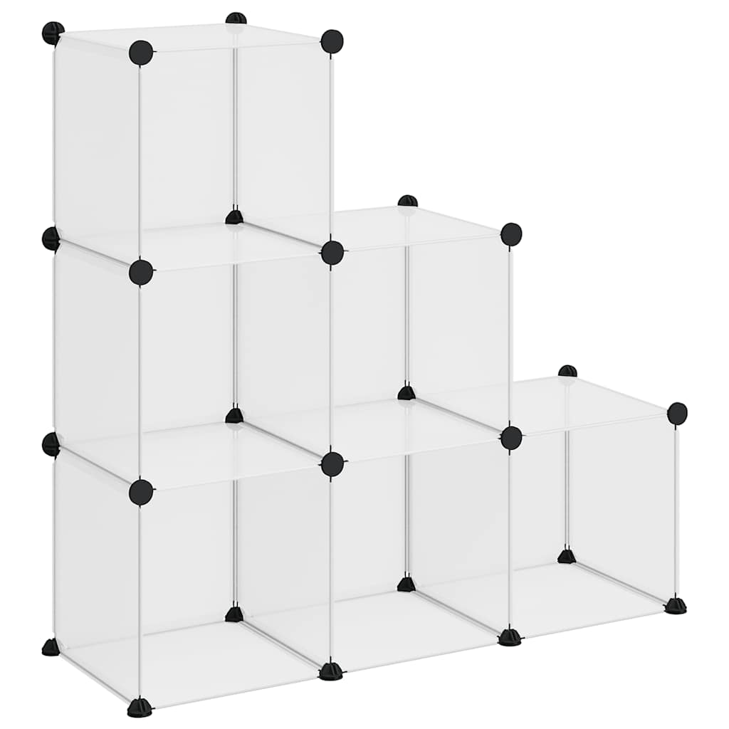 Organizzatore Portaoggetti con 6 Cubi Trasparenti in PP