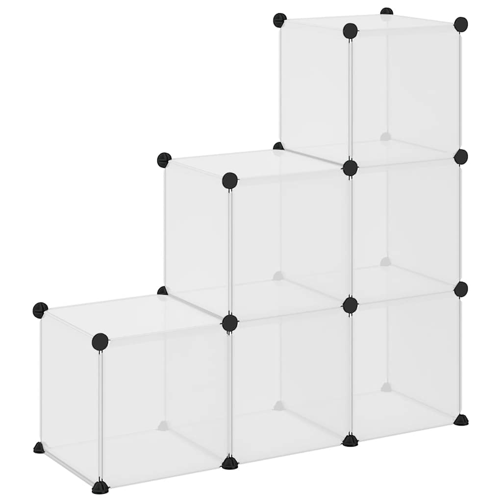 Organizzatore Portaoggetti con 6 Cubi Trasparenti in PP