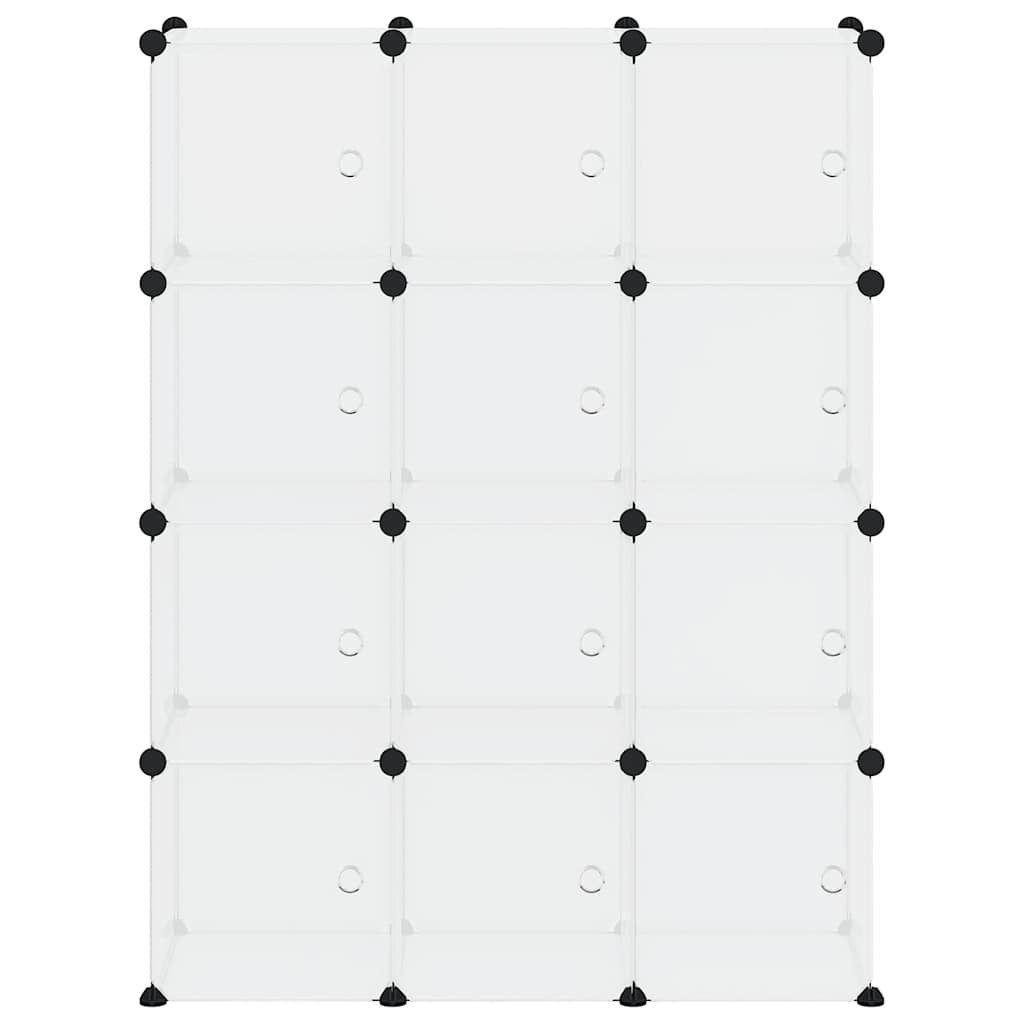 Contenitore a Cubo con 12 Cubi e Ante Trasparente PP