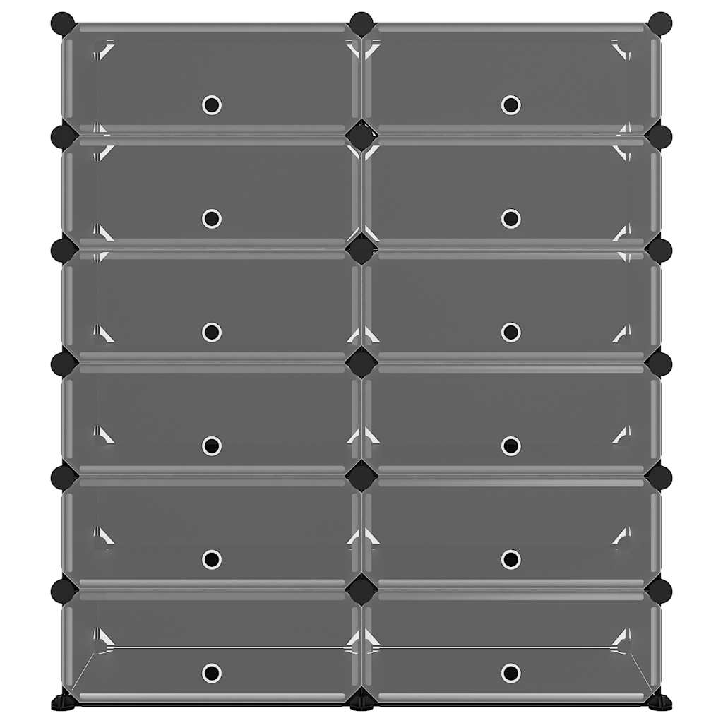 Scarpiera Nera 94,5x36,5x106 cm in PP