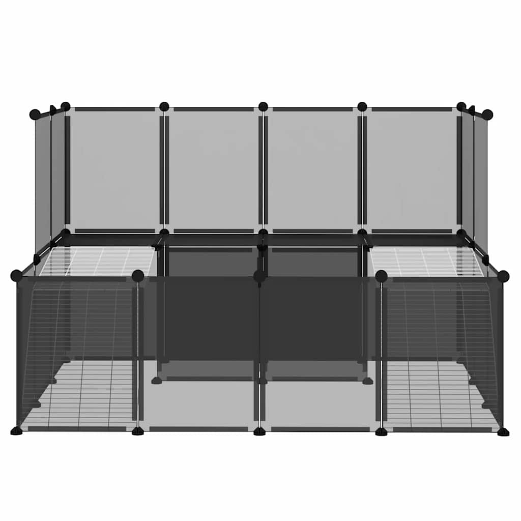 Gabbia per Piccoli Animali Nera 143x107x93 cm in PP e Acciaio