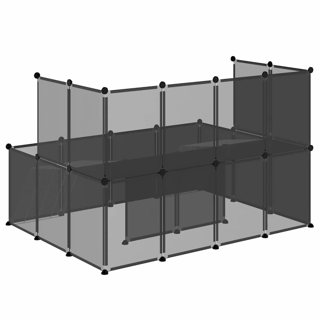 Gabbia per Piccoli Animali Nera 143x107x93 cm in PP e Acciaio