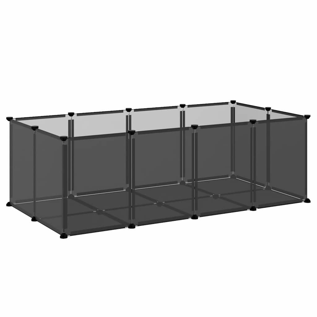Gabbia per Piccoli Animali Nera 144x74x46,5 cm in PP e Acciaio