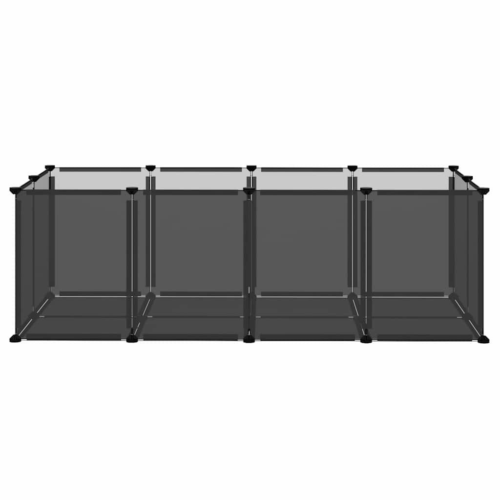 Gabbia per Piccoli Animali Nera 144x74x46,5 cm in PP e Acciaio