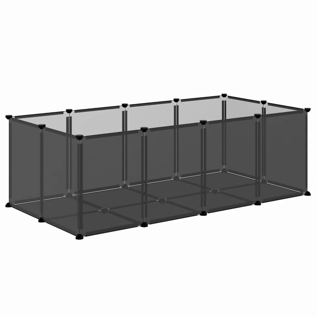 Gabbia per Piccoli Animali Nera 144x74x46,5 cm in PP e Acciaio