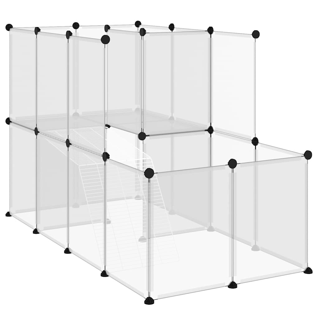 Gabbia per Piccoli Animali Trasparente 142x74x93cm PP e Acciaio