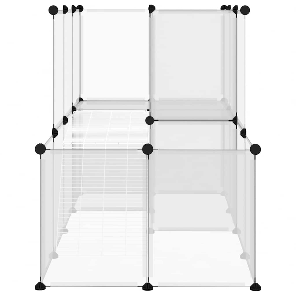 Gabbia per Piccoli Animali Trasparente 142x74x93cm PP e Acciaio