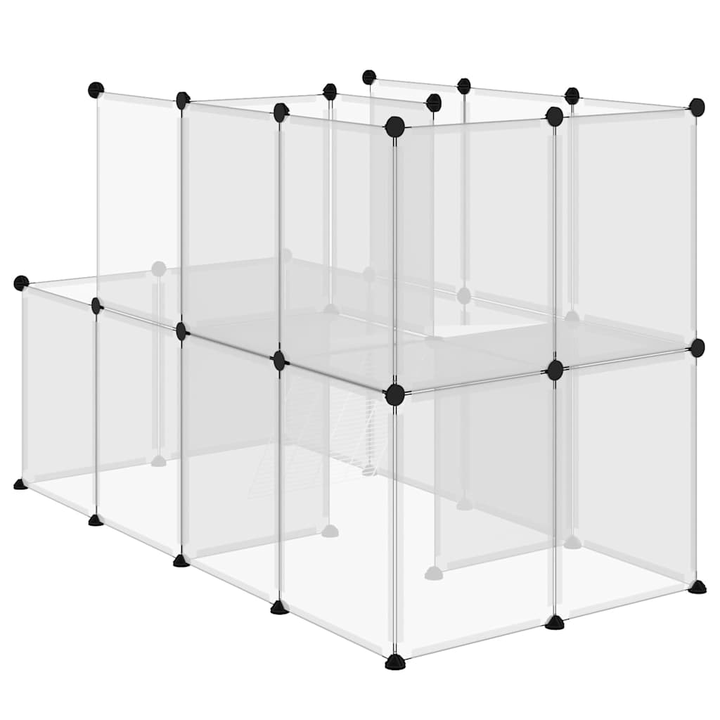 Gabbia per Piccoli Animali Trasparente 142x74x93cm PP e Acciaio