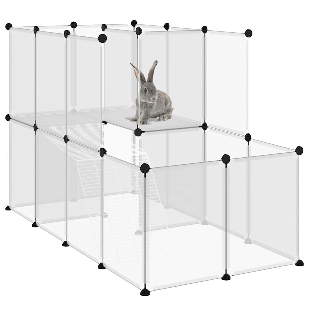 Gabbia per Piccoli Animali Trasparente 142x74x93cm PP e Acciaio