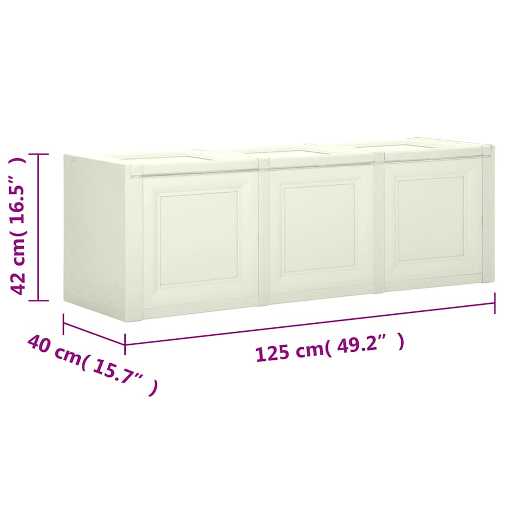 Baule per Cuscini Crema 125x40x42 cm 130 L