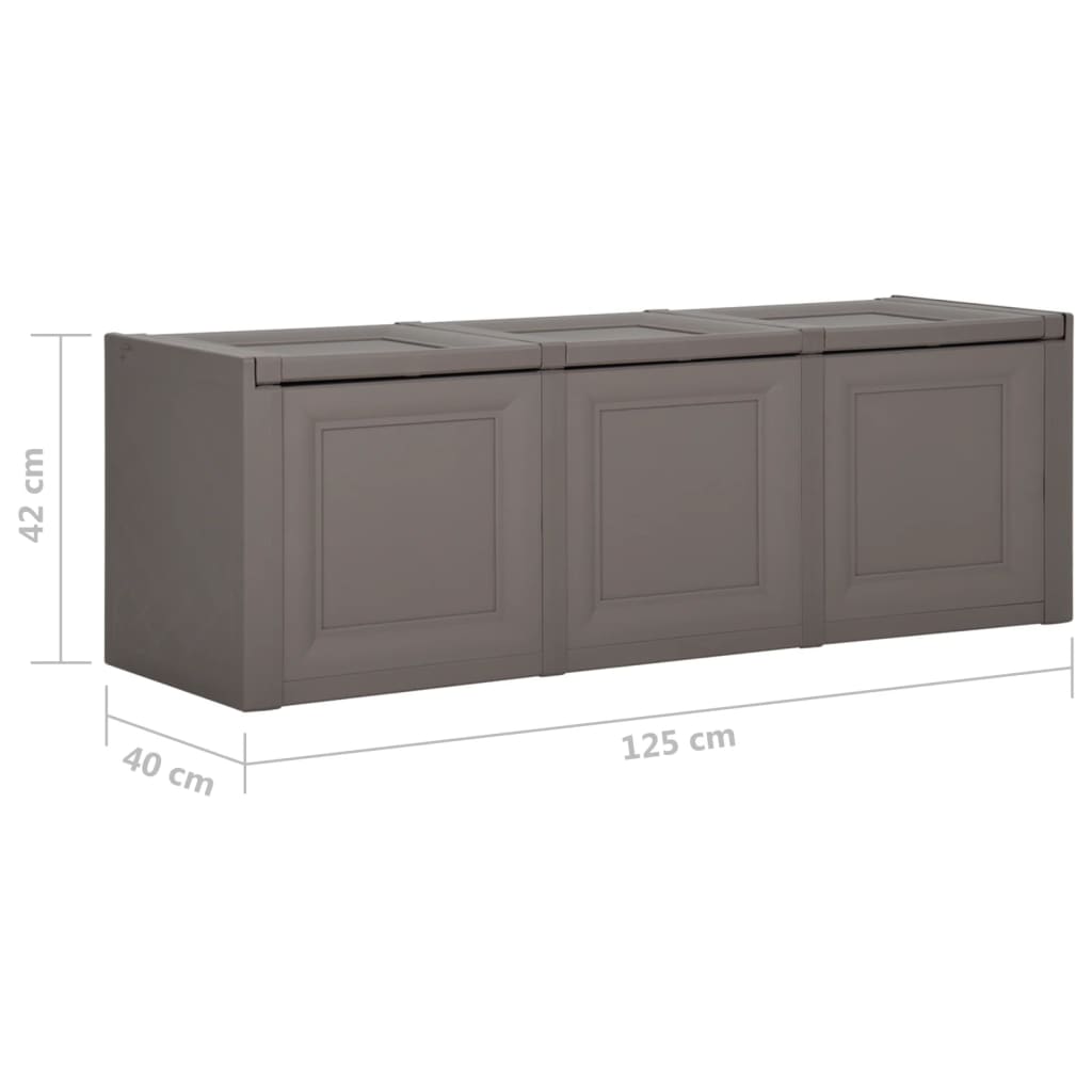 Baule per Cuscini Grigio 125x40x42 cm 130 L