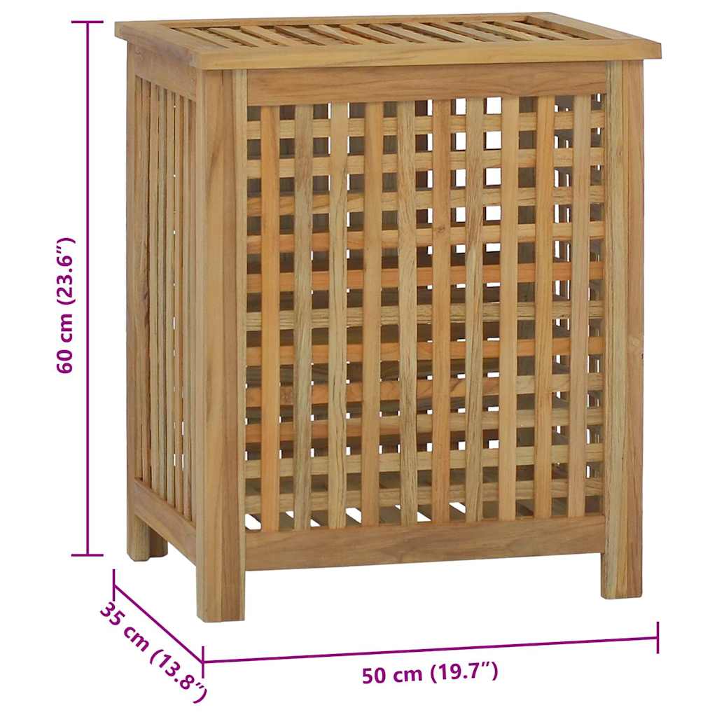 Cesto per Lavanderia Naturale Legno di teak solido