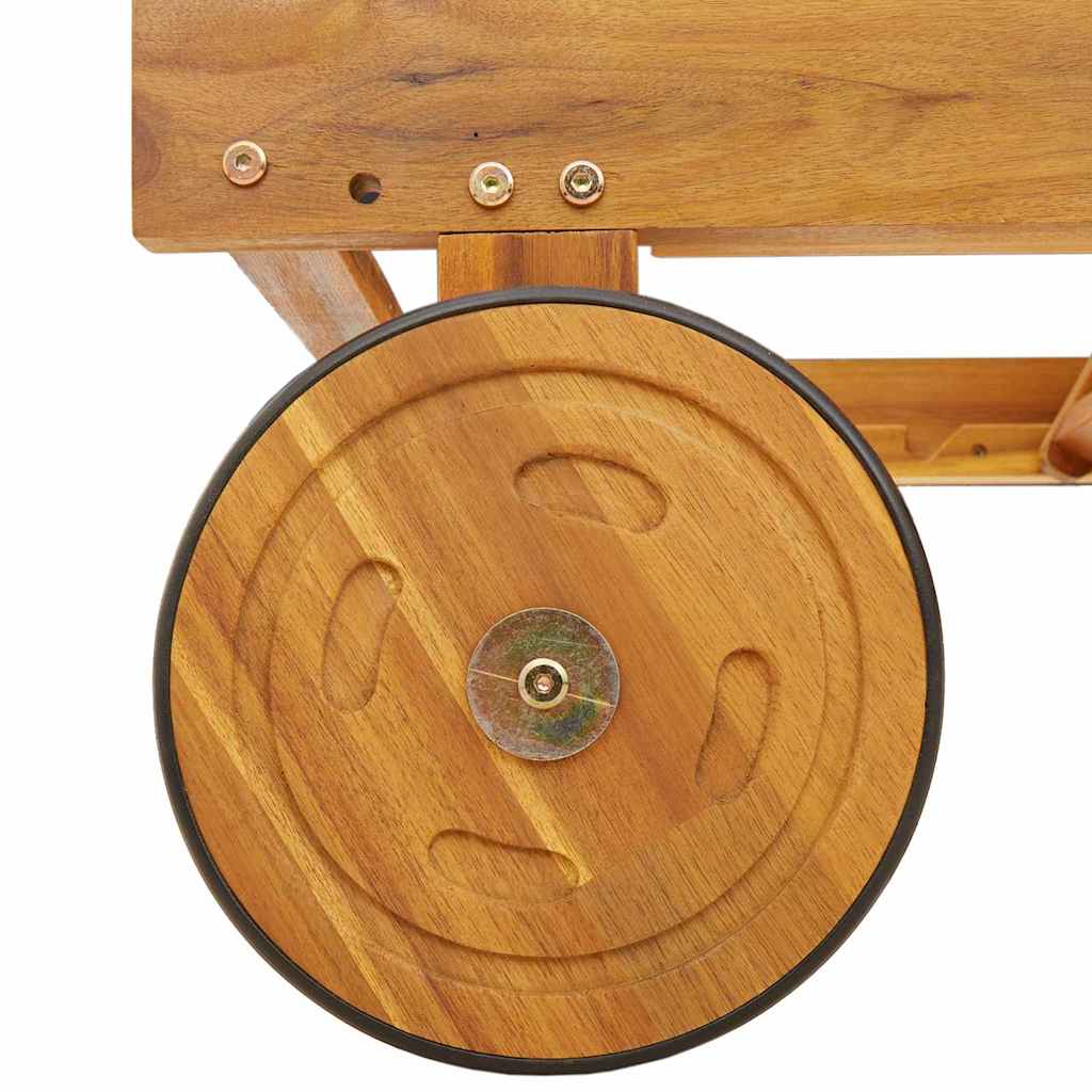 Lettino da sole Bianco Crema Legno di Acacia Massello