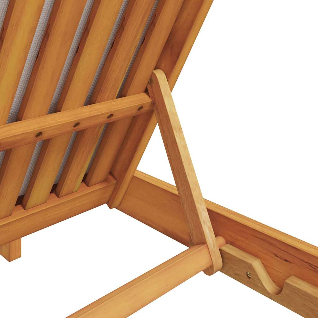 Lettino da sole Bianco Crema Legno di Acacia Massello