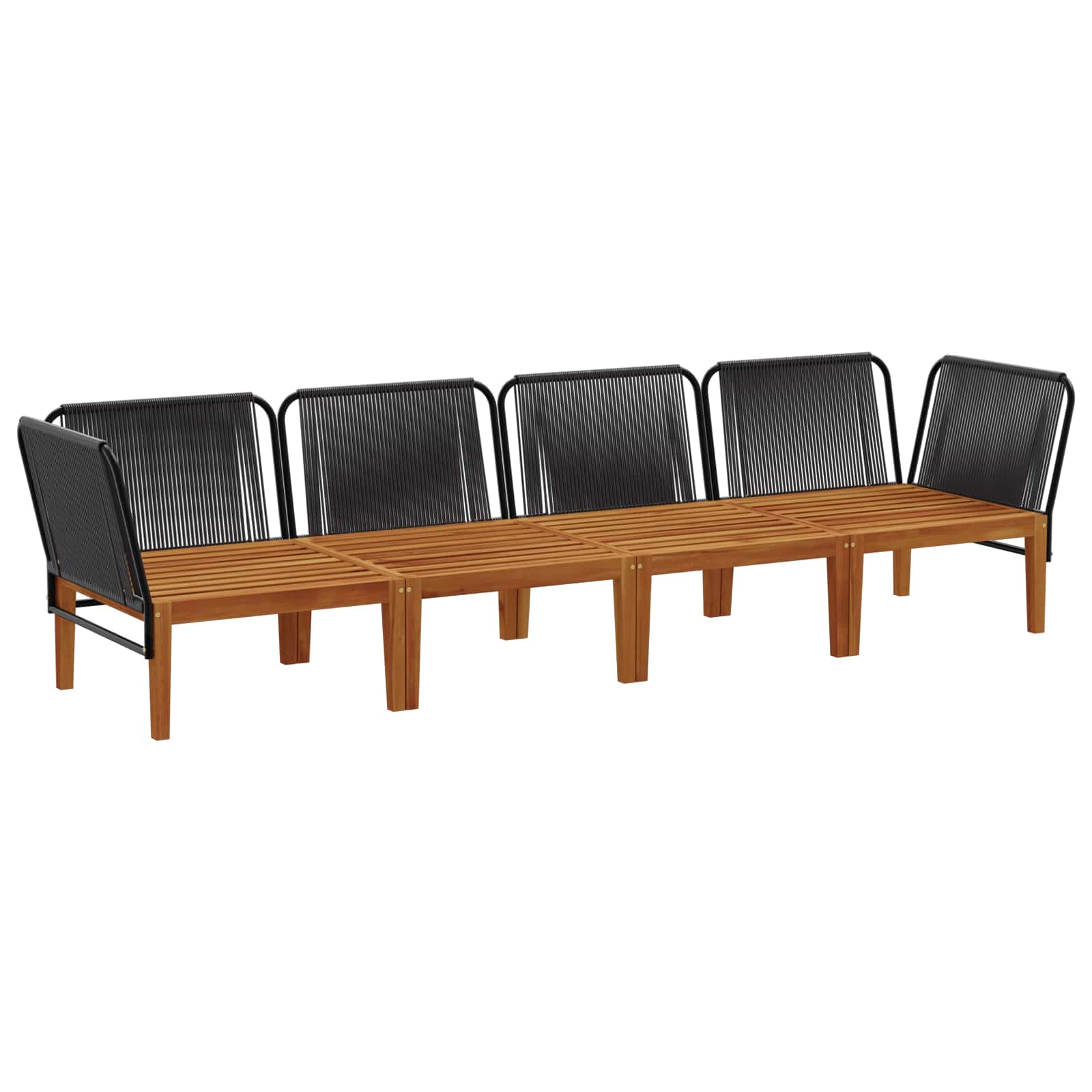 4 pz Legno massiccio di acacia e corda Naturale