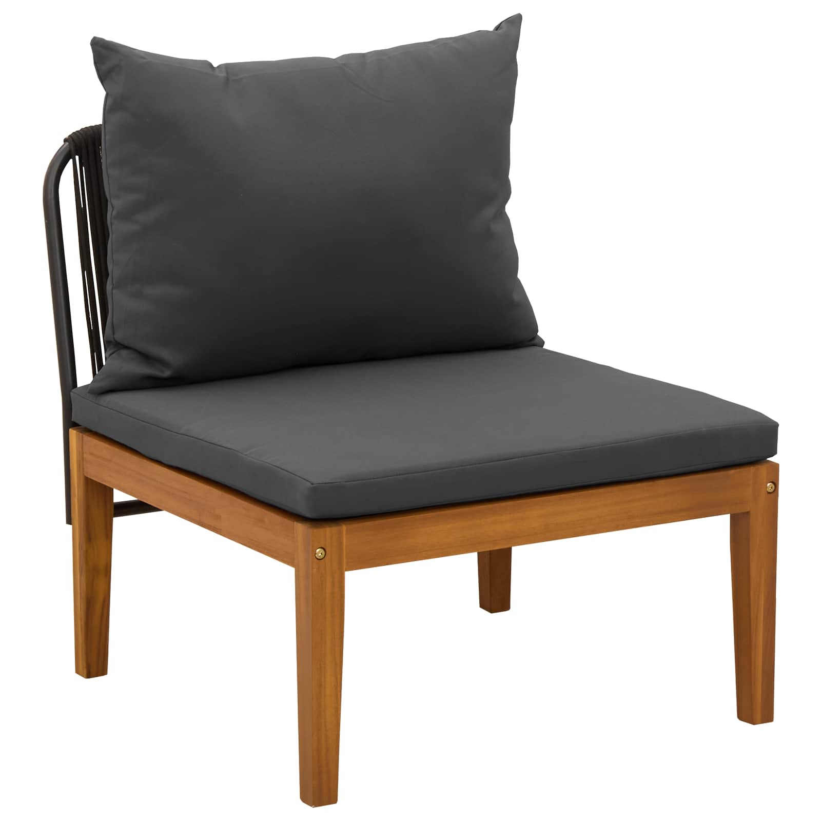4 pz Legno massiccio di acacia e corda Naturale