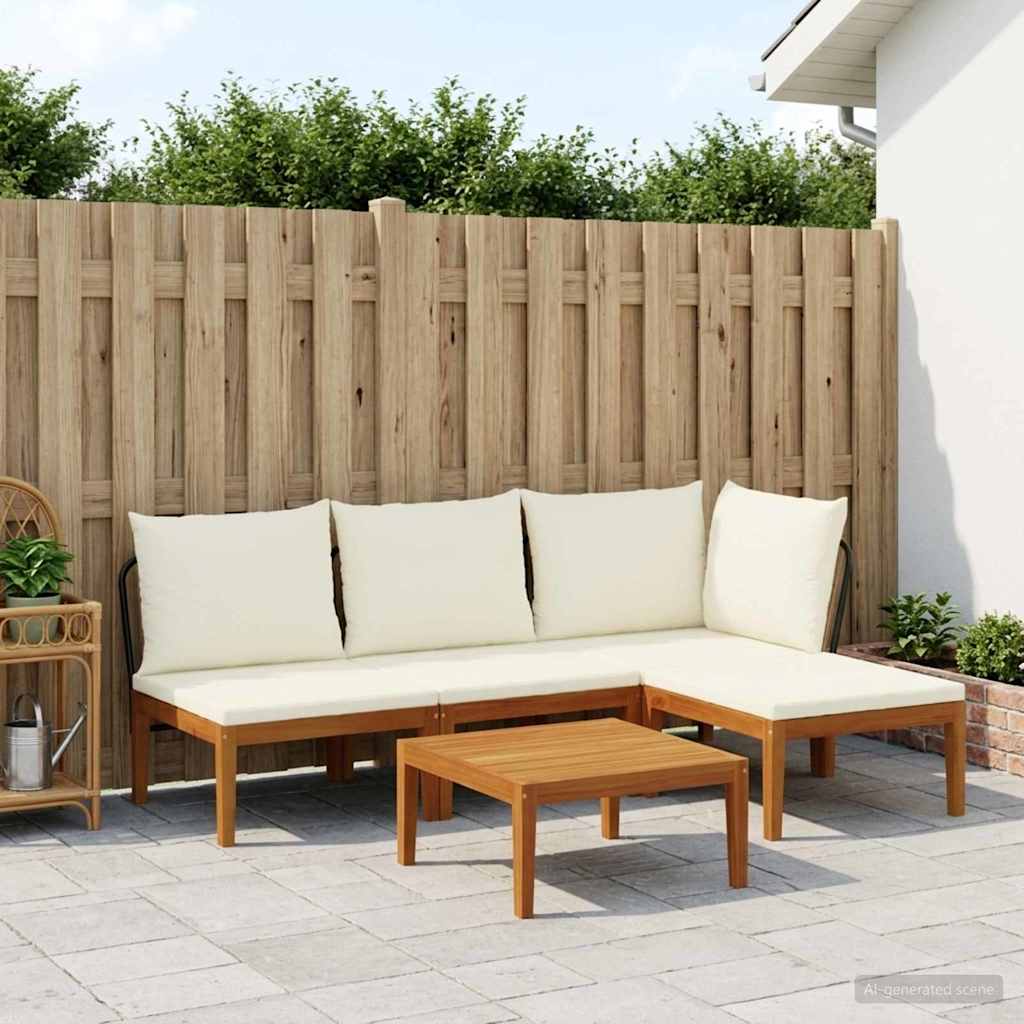 5 pz Legno massiccio di acacia e corda Naturale