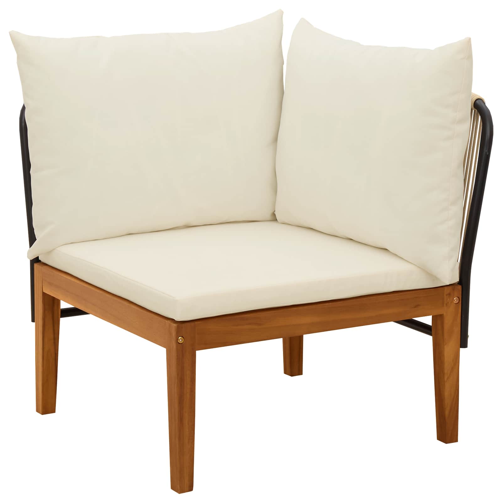 5 pz Legno massiccio di acacia e corda Naturale